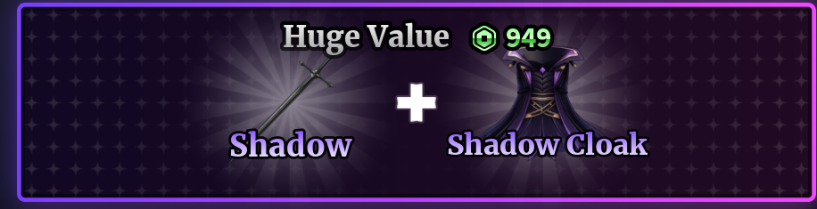Shadow Shadow Cloak bundle Roblox items showcase