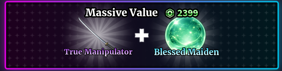 True Manipulator Blessed Maiden bundle Roblox items showcase