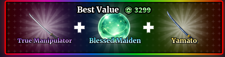 True Manipulator Blessed Maiden Yamato bundle Roblox items showcase